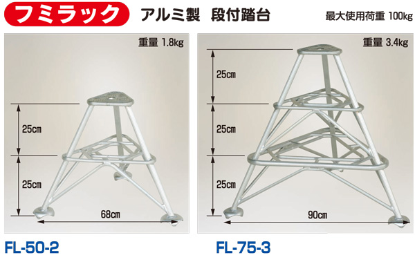 フミラック アルミ製 段付踏台