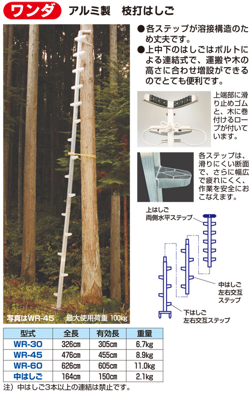 ワンダ アルミ製枝打はしご
