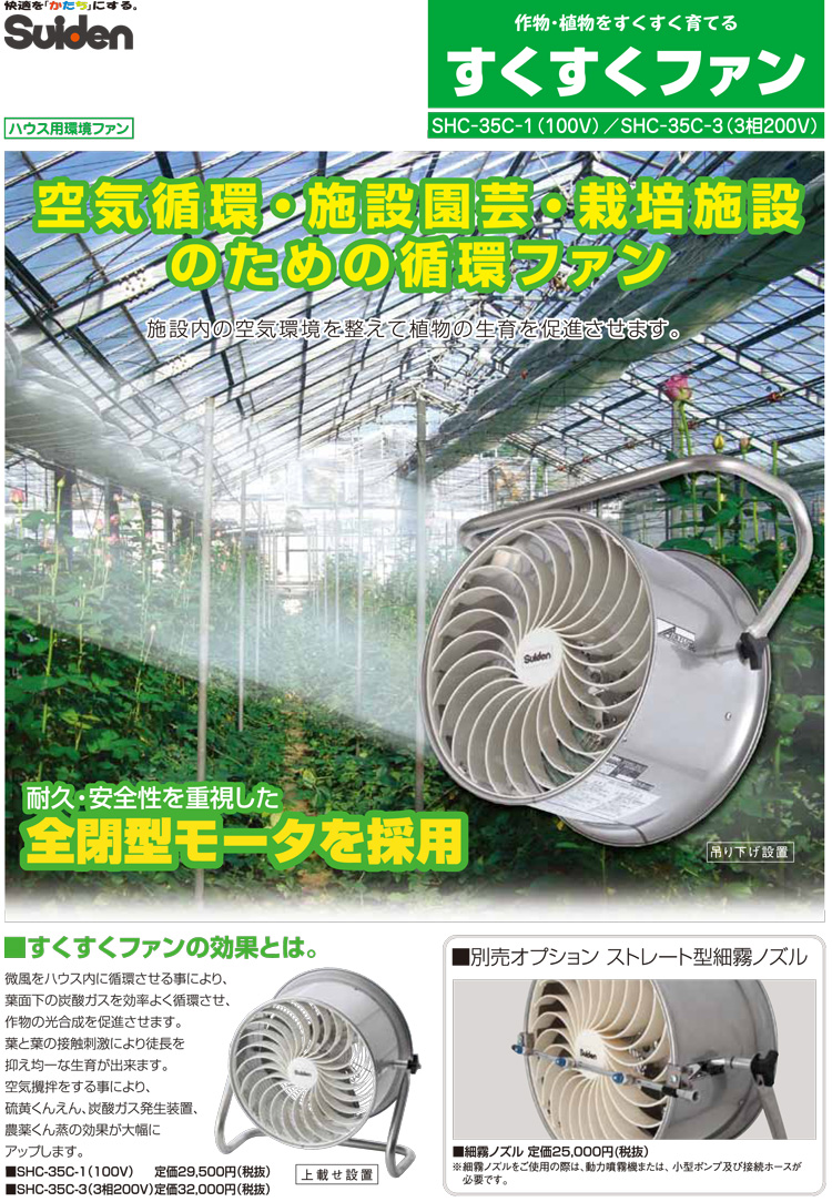 ハウス用環境ファン（循環扇）